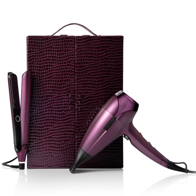 NEW GHD DELUXE HAIR DRYER AND STRAIGHTENER GIFT SET IN CHERRY CHIC