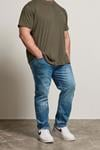 BadRhino Big & Tall Blue Washed Straight Leg Stretch Jeans