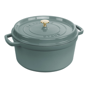 Staub Cast Iron - Round Cocottes 7 qt, Round, Cocotte, Eucalyptus