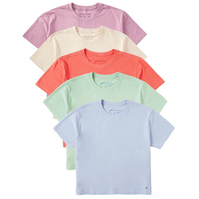 Womens Solid 5-Pack Crusher Boxy Tee - Multi 2