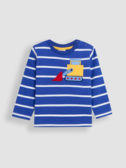 Cobalt Blue Construction 100% Cotton Appliqué Top