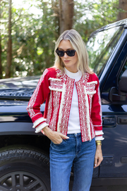 Fringe Jacket - Cherry