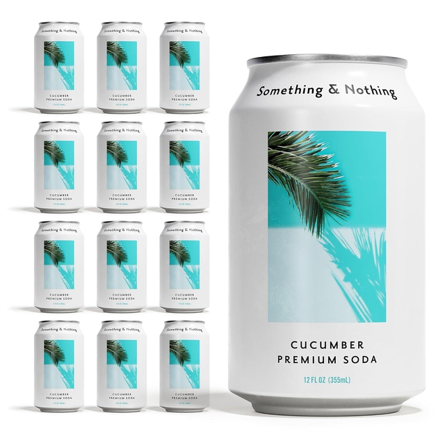 Something & Nothing Lightly Carbonated Cucumber Premium Soda Case of 12 x 12 Fl Oz