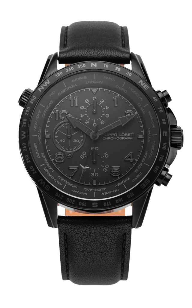 Oscura All Black 45mm Leather