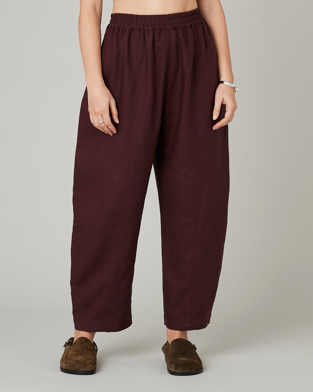 Mabel Burgundy Linen Trousers