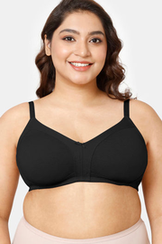 Rosaline Everyday Double Layered Non Wired 3/4th Coverage Super Support Bra - Anthracite