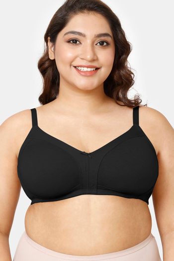 Rosaline Everyday Double Layered Non Wired 3/4th Coverage Super Support Bra - Anthracite