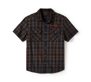 Men's Bar & Shield Plaid Short Sleeve Shirt