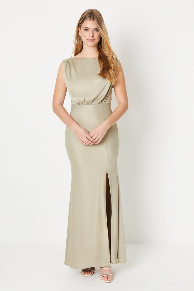 Debut London by Coast Cowl Back Satin Bridemaids Dress