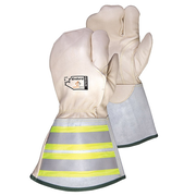 Gloves, Horsehide, None Uncoated, Extended Gauntlet, White, M, 1 PR