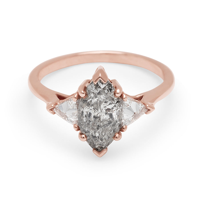 Marquise Bea Ring - 14k Gold & Grey Diamond (1.50ct)