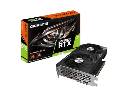 GIGABYTE GeForce RTX 3060 WINDFORCE OC 12G (REV2.0) Graphics Card, 2X WINDFORCE Fans, 12GB 192-bit GDDR6, GV-N3060WF2OC-12GD REV2.0 Video Card