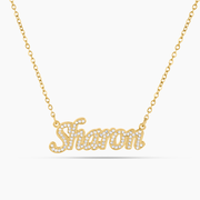 The Luxe Stone Double Plated Name Necklace
