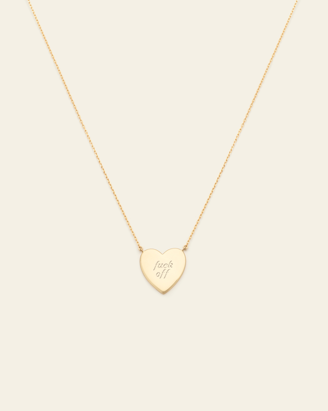 F Off Heart Necklace - Gold Vermeil