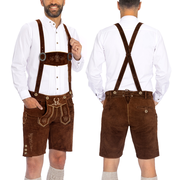 Lederhosen Men Short Dark Brown