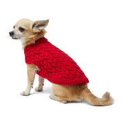 Pets at Home Cable Knit Bone Dog Jumper Red