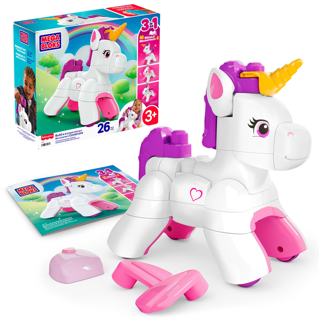 MEGA BLOKS Build & Enchant Unicorn Block Toy (26 Pieces) For Kids
