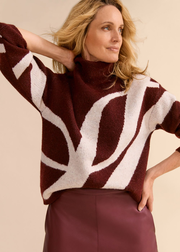 Stephanie Burgundy Swirl Jumper