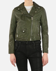 DIESEL R SERY Womens Jackets Stylish Leather Racer Coats Casual Biker Jackets