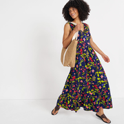 Women's Cotton Modal Embellished Trim Maxi Dress