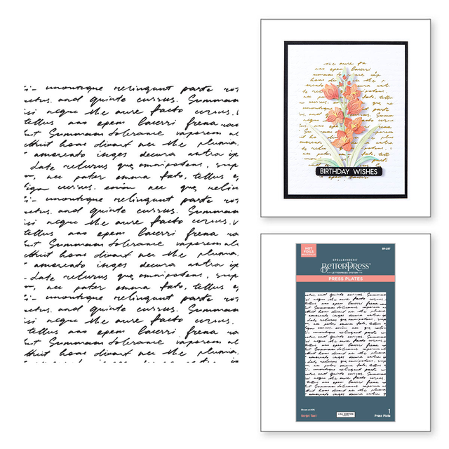 Script Text BetterPress Plate from the Wildflowers Collection by Lisa Horton