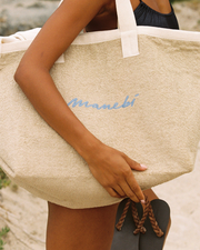 Terry Cotton California Tote Bag - T04EY - Sydney Desert With Indigo Logo