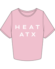 The Crop Tee - Bubblegum - Heat Bootcamp - Center Stacked - ATX - White
