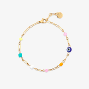 Salina Mixed Bead Paperclip Chain Bracelet