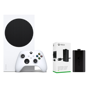 Refurbished: Xbox Series S 512GB SSD Console Certified Refurbished + Microsoft Xbox Series X/S Play & Charge Kit - Includes Xbox Wireless Controller