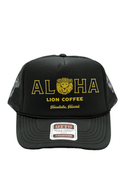 Lion Aloha Logo Trucker Hat Black with Gold