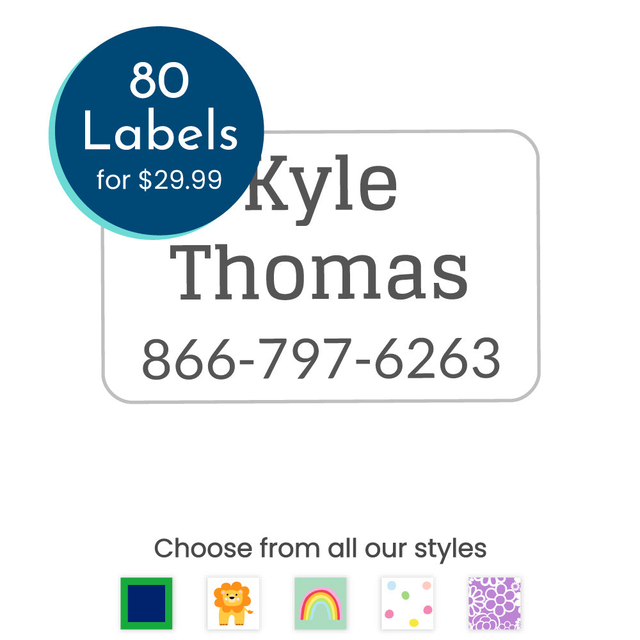 Custom Iron-On Name Labels for Clothing