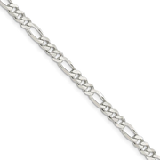 4.5mm Sterling Silver, Solid Figaro Chain Necklace