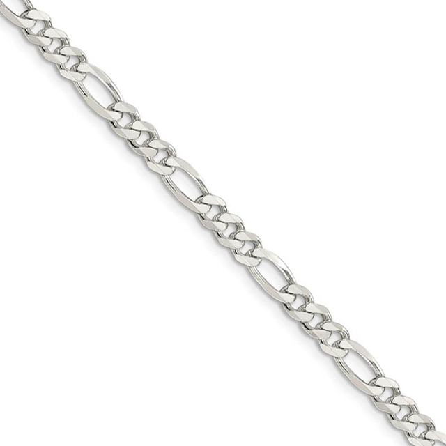 4.5mm Sterling Silver, Solid Figaro Chain Necklace