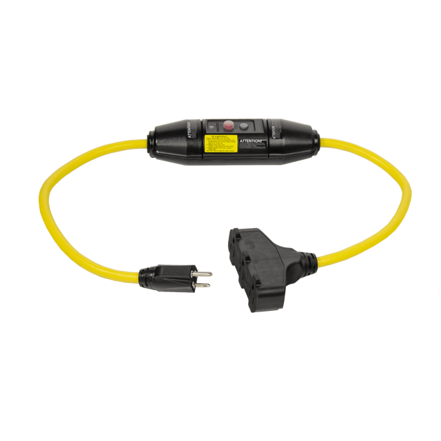In-Line GFCI Triple Tap Extension Cord