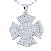 Personalized Professional Shape Firefighter Badge with Your Number & Department