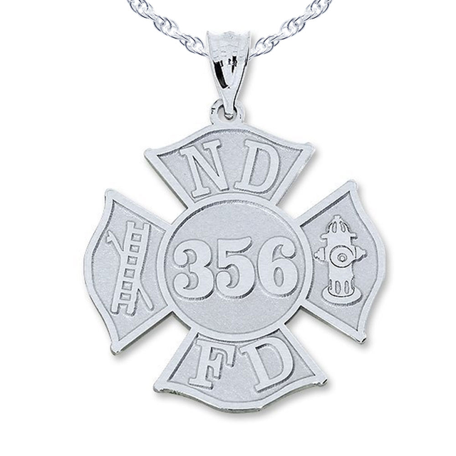 Personalized Professional Shape Firefighter Badge with Your Number & Department