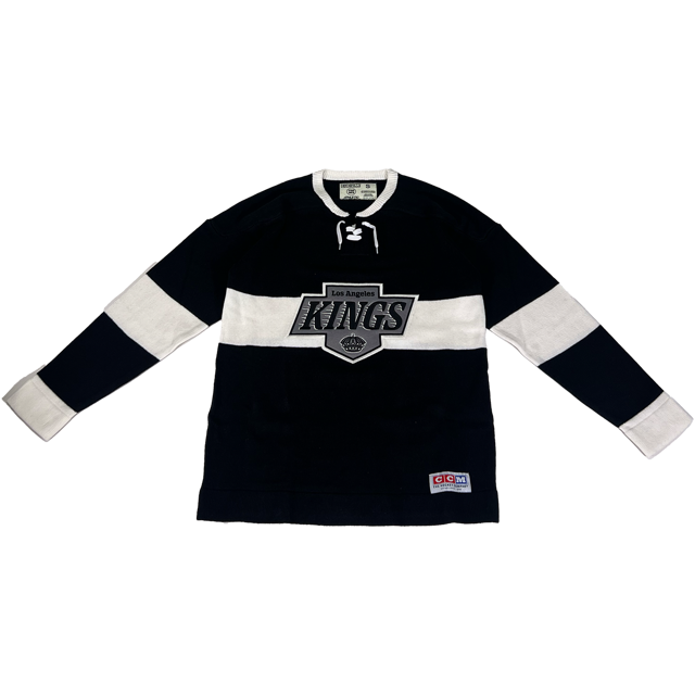 LA Kings CCM Black Grey Heritage Laced Sweater