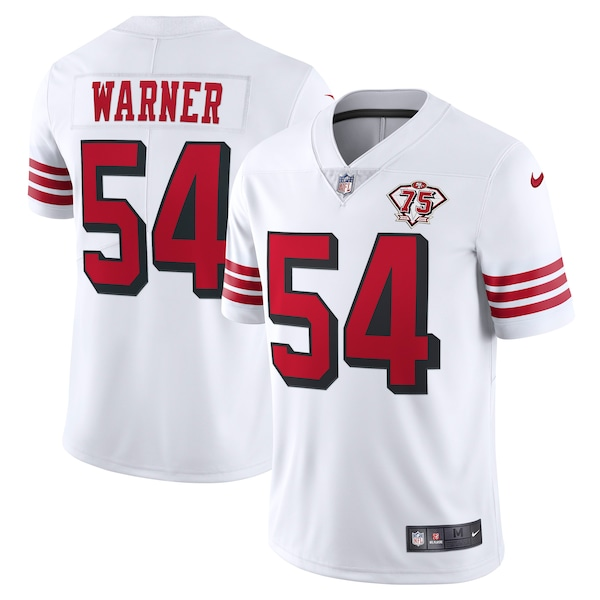 Nike Fred Warner San Francisco 49ers White 75th Anniversary 2nd Alternate Vapor Limited Jersey