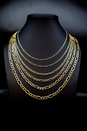10K Yellow Gold Figaro Chain Necklace,2mm - 6.6mm 16" - 28" Inch, 10k Thick Link Chain, Real 10k Gold Chain, Gold Figaro Chain, Men Women