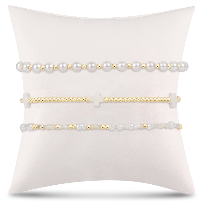 e's gift drawer stack - gold off-white