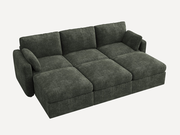 6-Piece Chenille Modular Sectional  Cloud Sofa With Oversized Storage Space