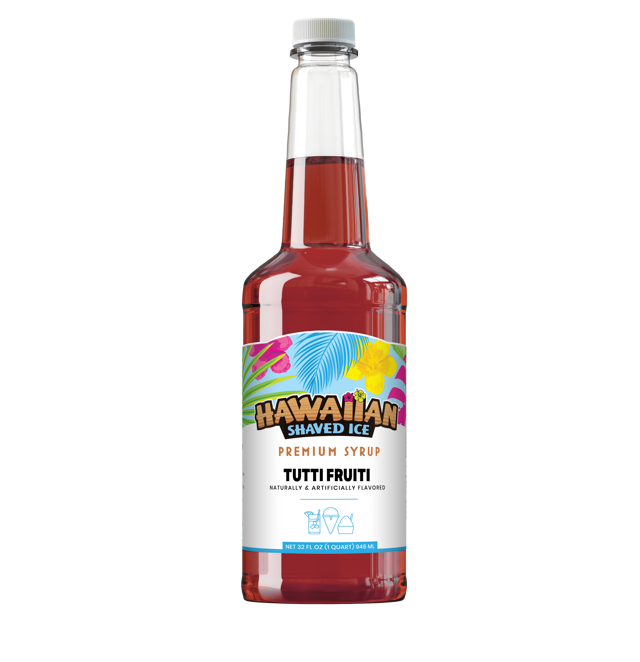 Tutti Fruiti Shaved Ice & Snow Cone Flavored Syrup - Quart