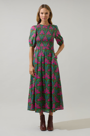 Evanna Floral Bermy Smocked Maxi Dress