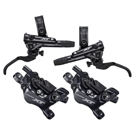 Shimano XT M8120 Front And Rear Disc Brake Set Black / Pair / Front 1000mm / Rear 1700mm Hose