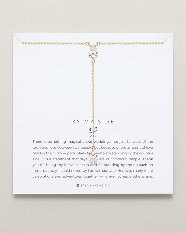 By My Side Pear Cut Lariat Necklace