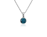 London Blue Topaz Rope Pendant in Sterling Silver (7mm)