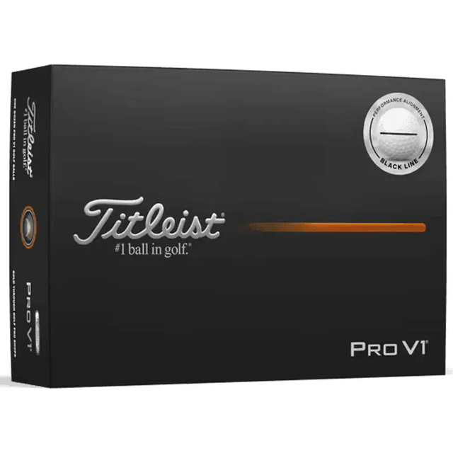 Titleist Pro V1 Performance Alignment Golf Balls - Black Ink - 2025 Model