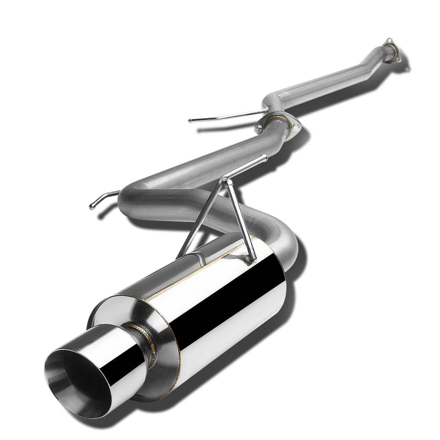 Catback Exhaust System w/4 in. OD Double Walled Muffler Tip <br>03-07 Honda Accord Coupe I4