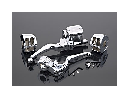 J&P Cycles 9/16" Single Disc Handlebar Control Kit For Harley 1996-2006