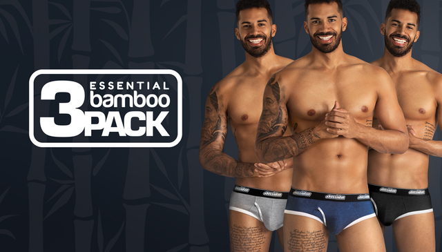 aussieBum Men's Essential Bamboo 3pk Marle Brief Underwear - M